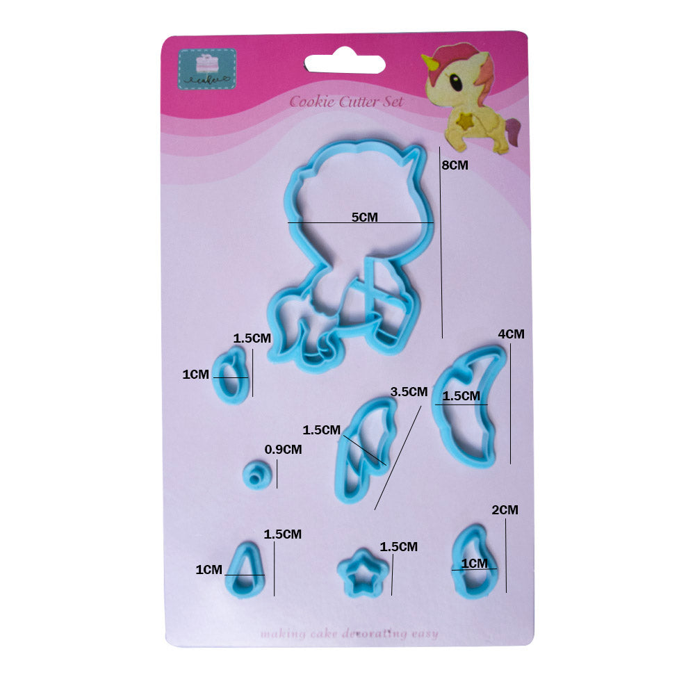 Baby Unicorn Fondant Cutter Set Plastic