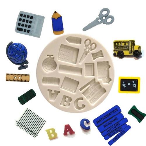 Back To School Theme Silicone Fondant & Chocolate Mold