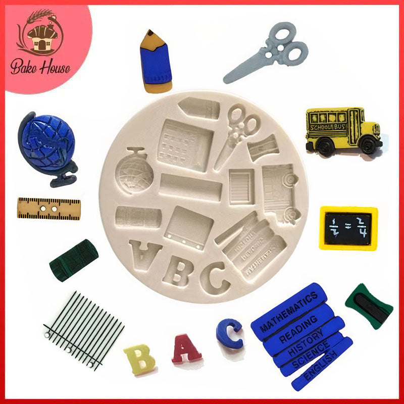 Back To School Theme Silicone Fondant & Chocolate Mold