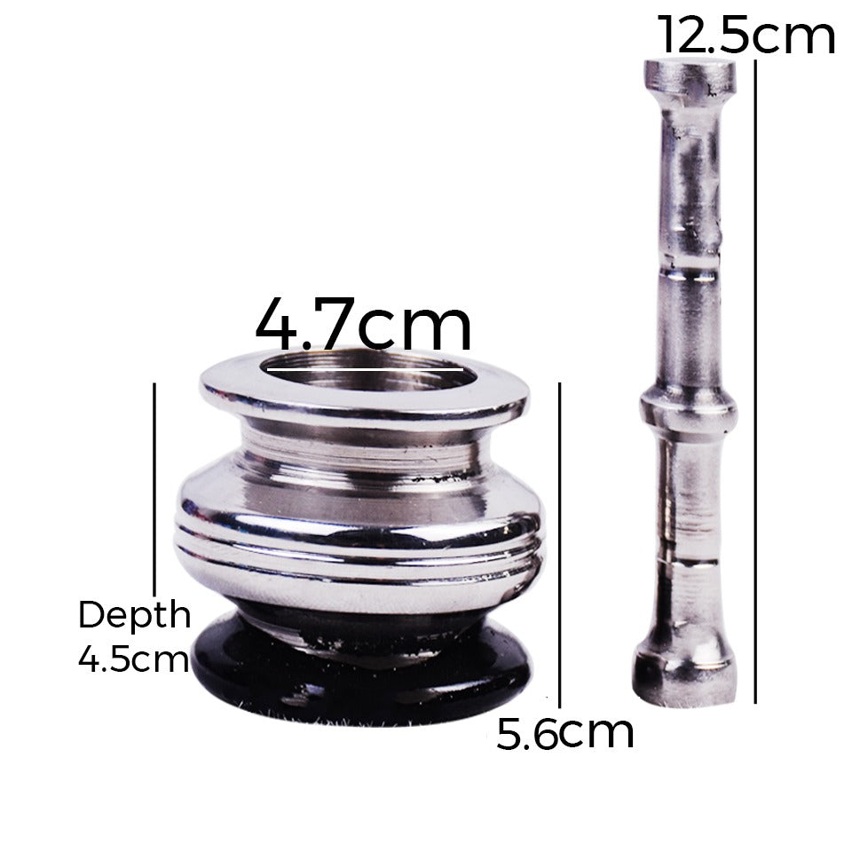 Bahoo Stainless Steel Mortar & Pestle Set Design 01, Size 03