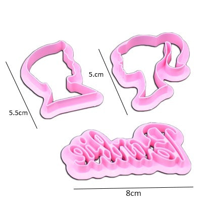 Barbie Girl & Boy Fondant Cutter Plastic 3Pcs Set