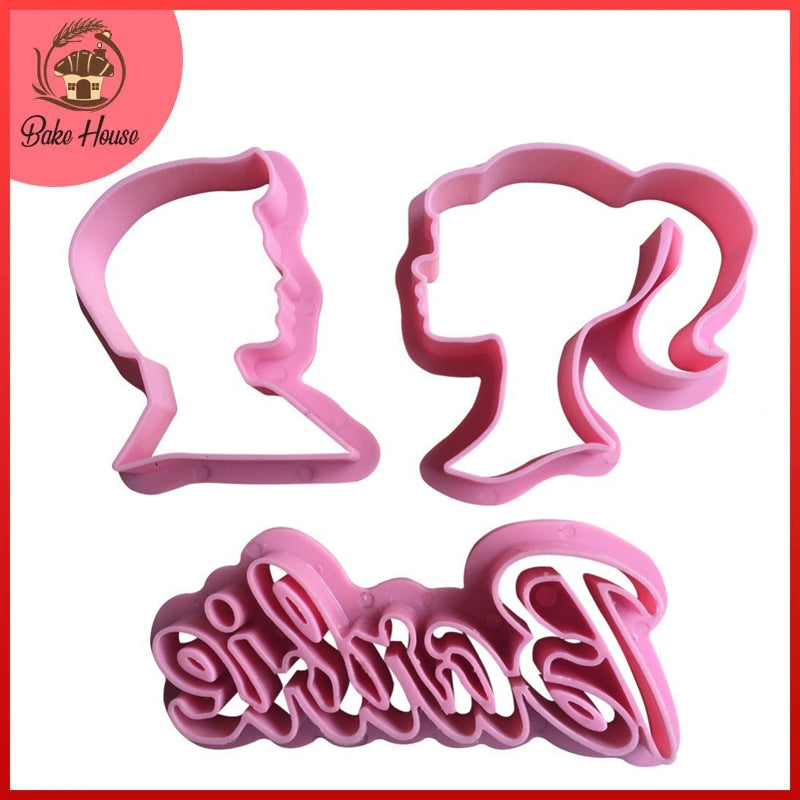 Barbie Girl & Boy Fondant Cutter Plastic 3Pcs Set