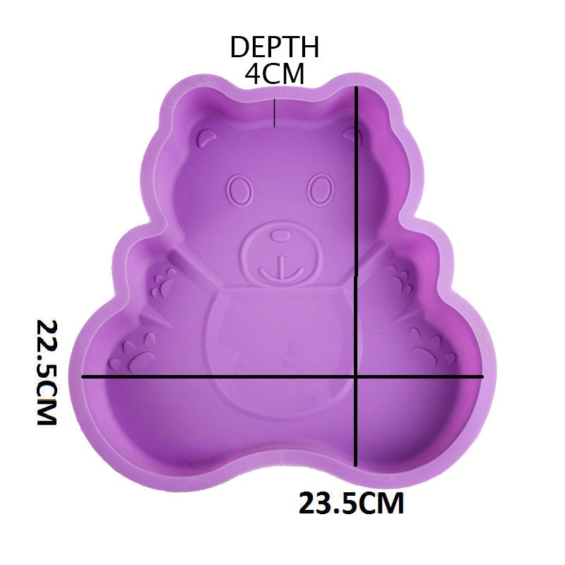 Bear Shape Silicone Cake Baking Mold Large Design 02