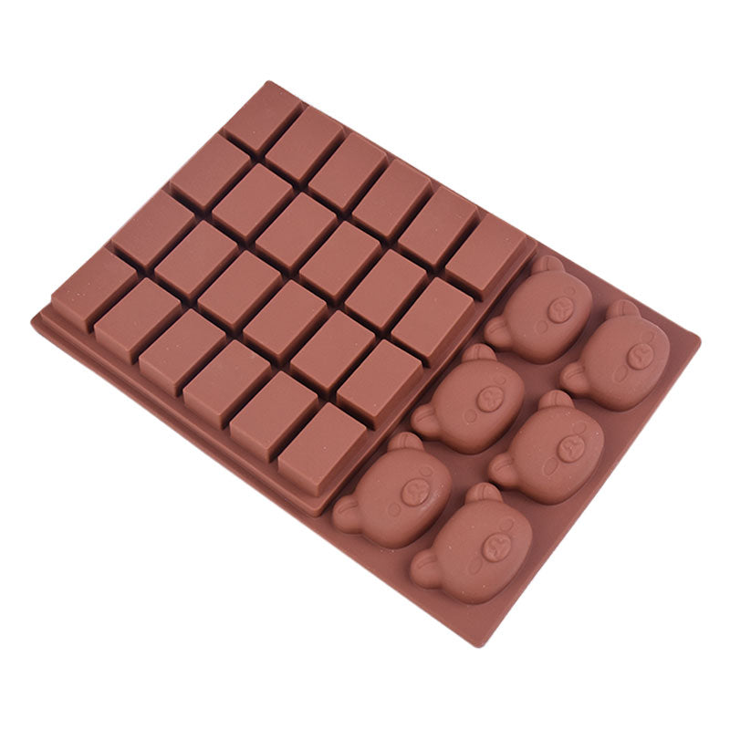 Bears & Bear Embossed Blocks Siliocne Chocolate Mold
