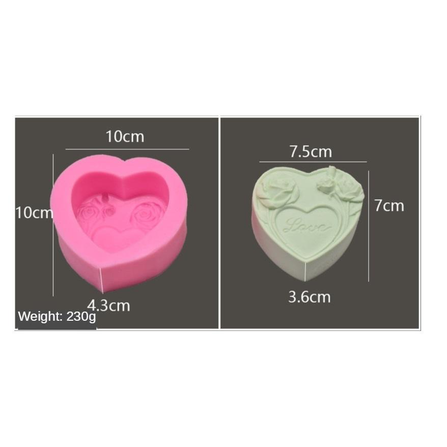 Big Love Heart With Roses Silicone Fondant & Cake Baking Mold