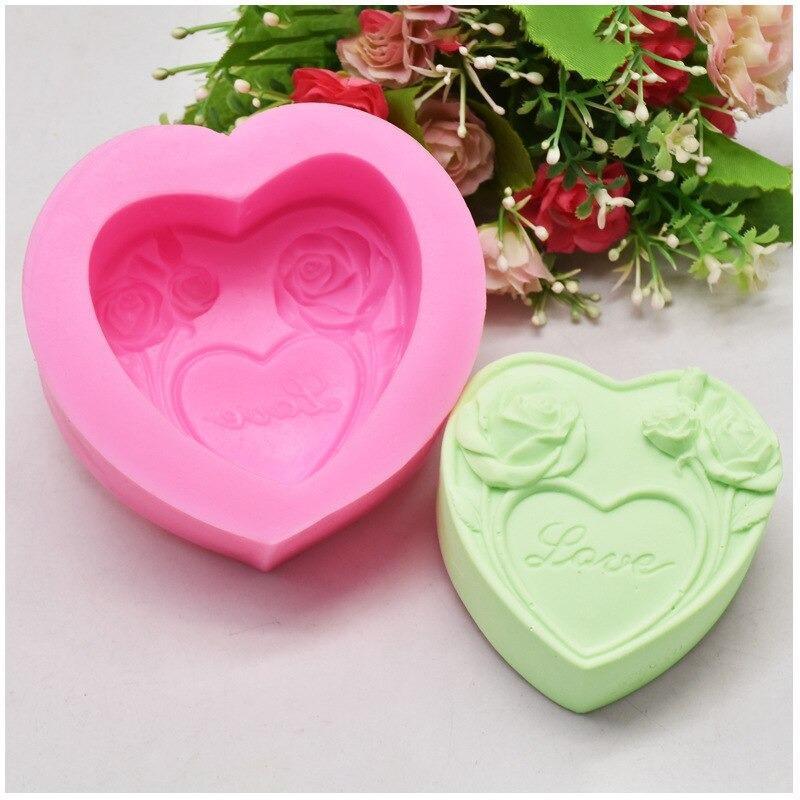 Big Love Heart With Roses Silicone Fondant & Cake Baking Mold