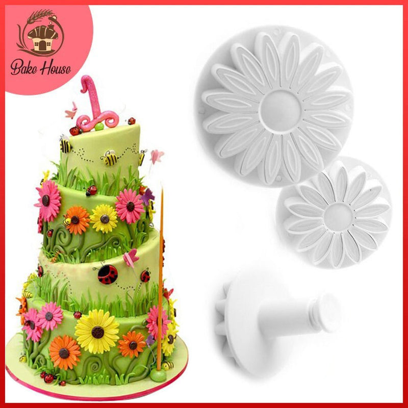 Big Sunflower Fondant Plunger Cutter 3Pcs Set