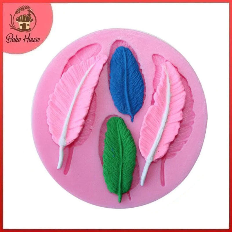 Bird Feathers Silicone Fondant Mold 4 Cavity Design 01