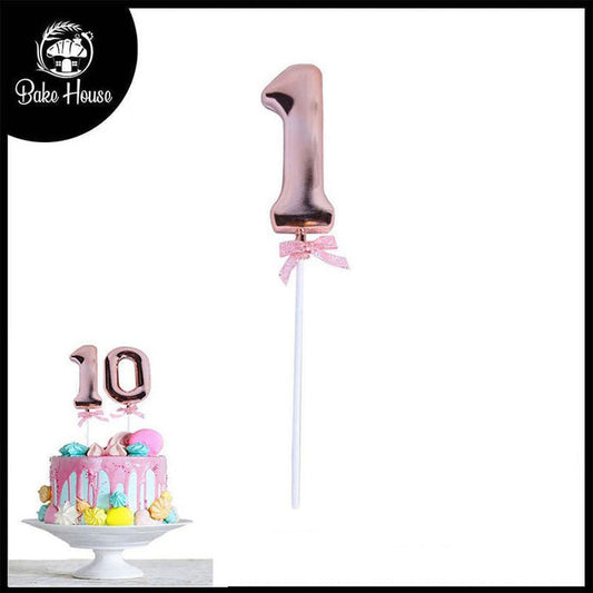 Birthday Anniversary Cake Decoration Number Topper 1 (One) Copper