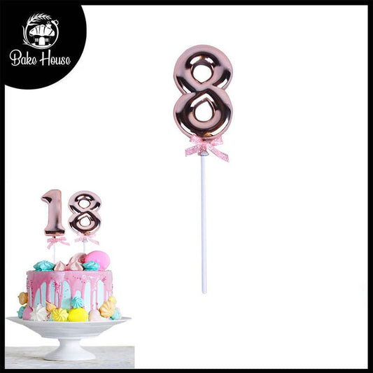 Birthday Anniversary Cake Decoration Number Topper 8 (Eight) Copper