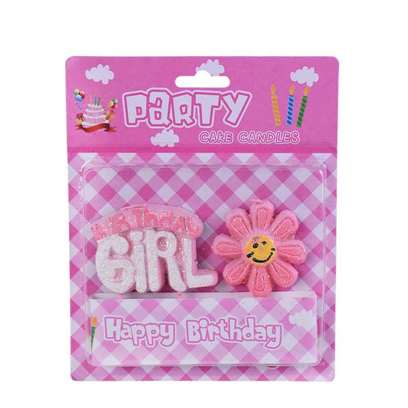 Birthday Girl Cake Candle (Design 4)
