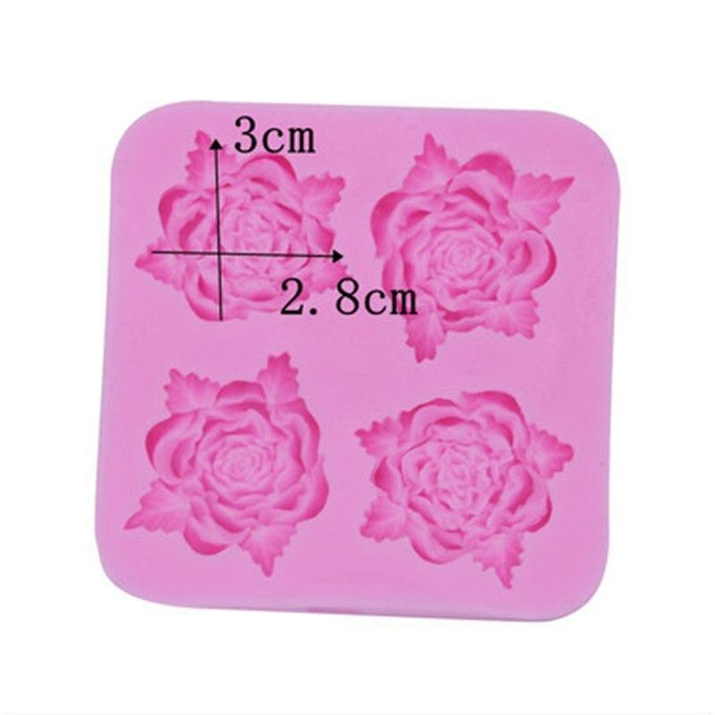 Blooming Rose Silicone Fondant & Chocolate Mold 4 Cavity