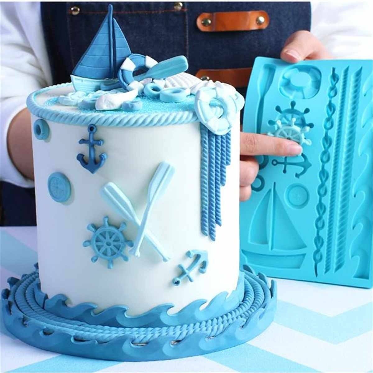 Boat Ship's Anchor Silicone Fondant Mold Sheet