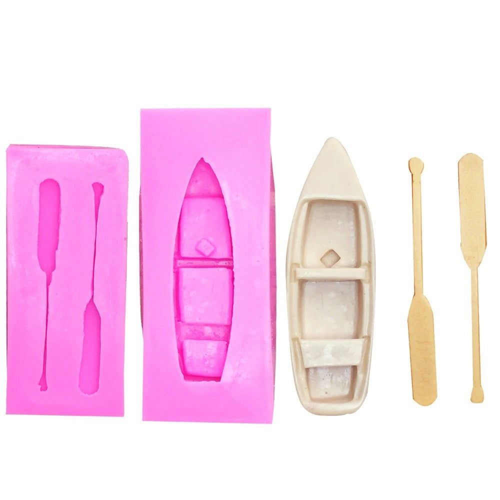 Boat With Paddle Silicone Fondant Mold