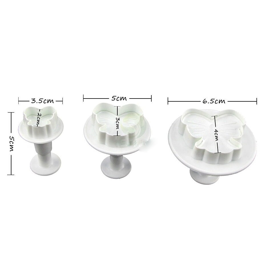 Bow Fondant & Cookie Plunger Cutter 3Pcs Set