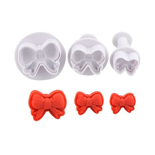 Bow Fondant Plunger Cutter 3Pcs Set