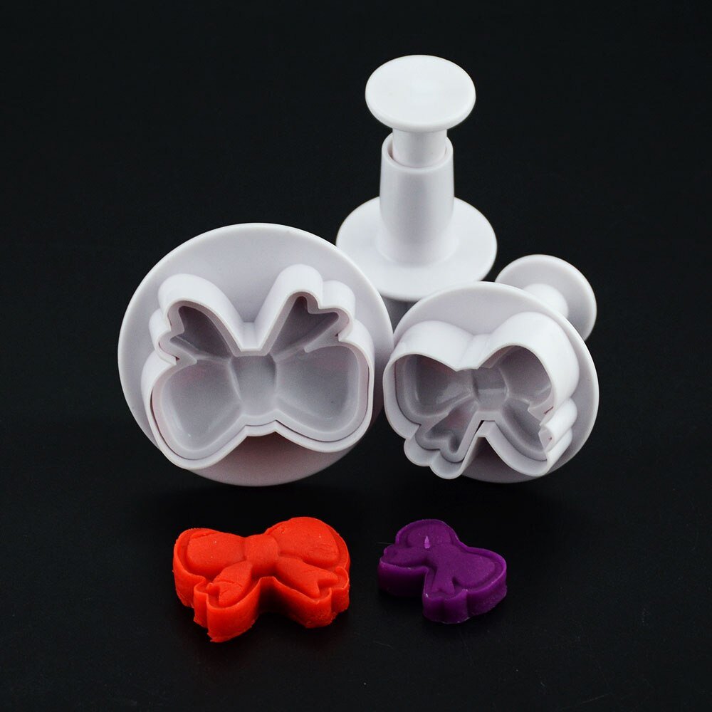 Bow Fondant Plunger Cutter 3Pcs Set