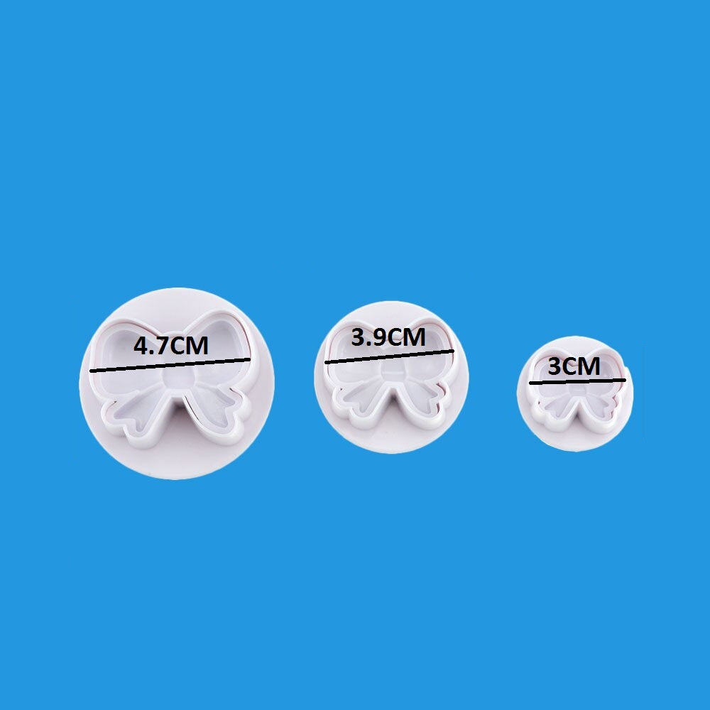 Bow Fondant Plunger Cutter 3Pcs Set