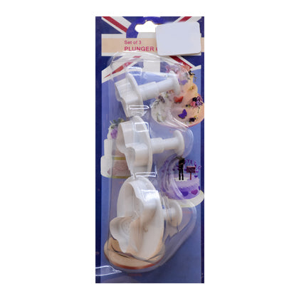 Bow Fondant Plunger Cutter 3Pcs Set Plastic
