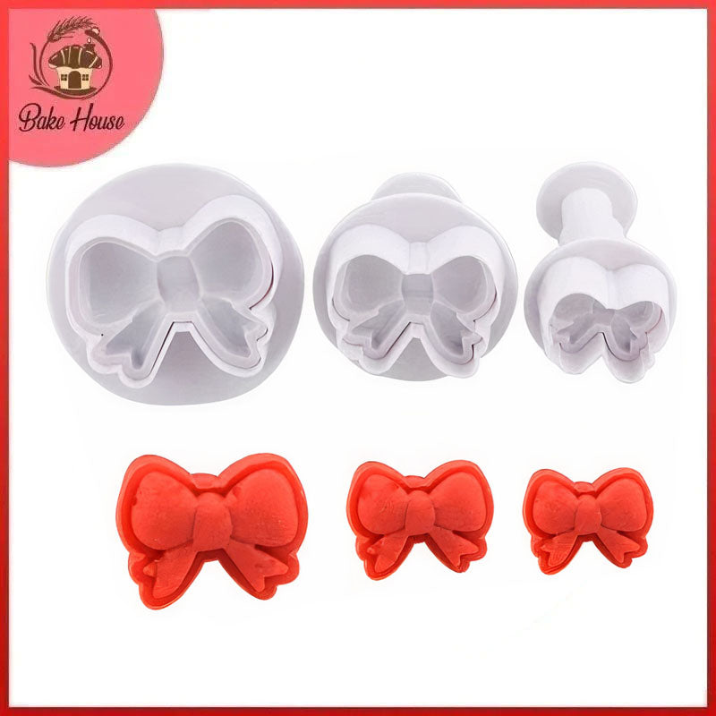 Bow Fondant Plunger Cutter 3Pcs Set