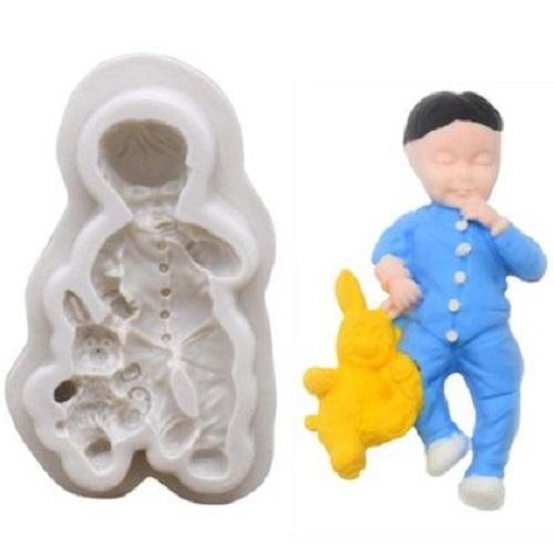 Boy With Rabbit Silicone Fondant & Chocolate Mold