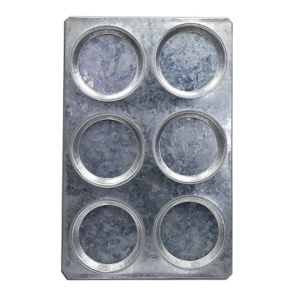 Burger Bun Baking Tray Silver 6 Cavity