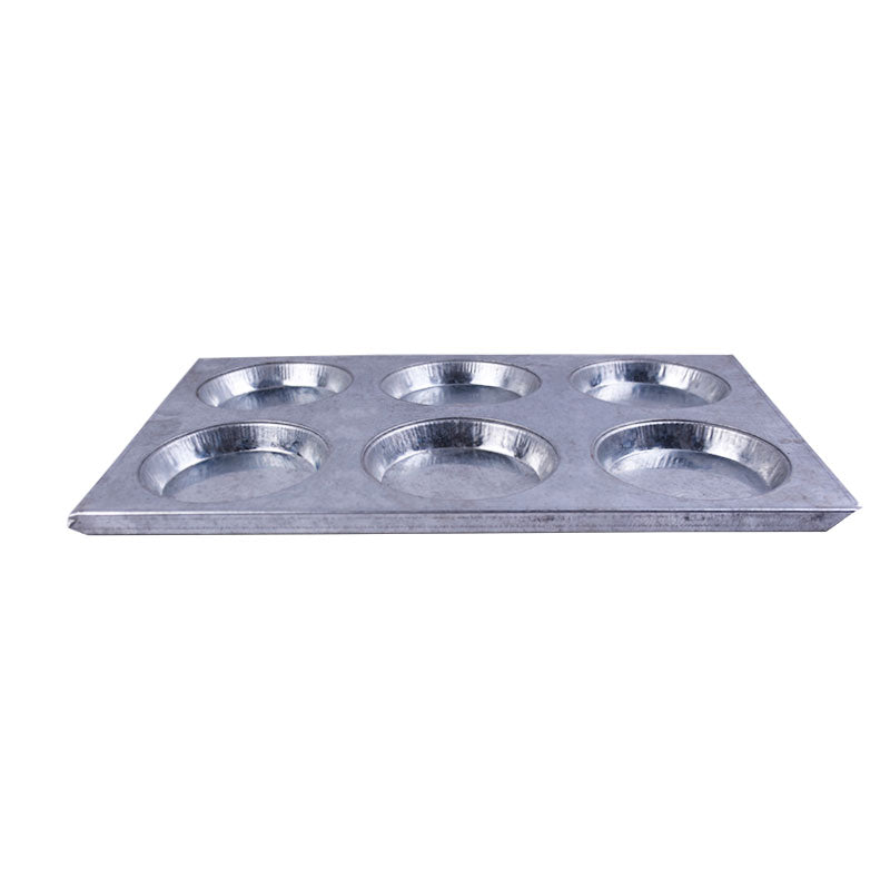 Burger Bun Baking Tray Silver 6 Cavity
