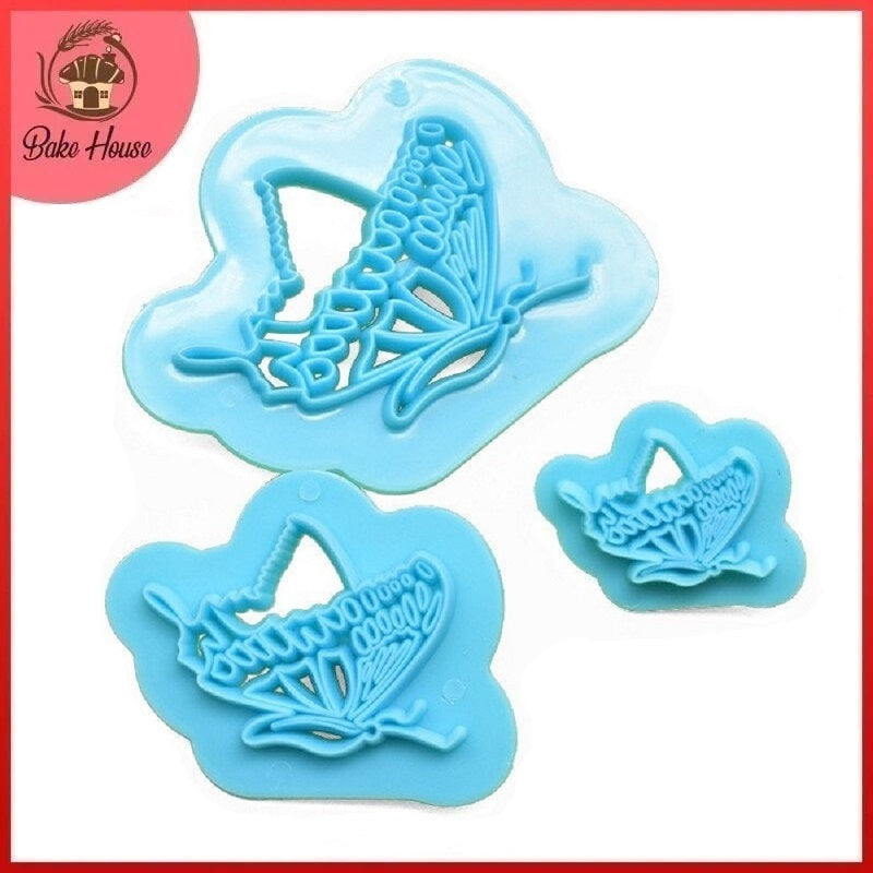 Butterfly Fondant & Cookie Cutter 3Pcs Set Plastic