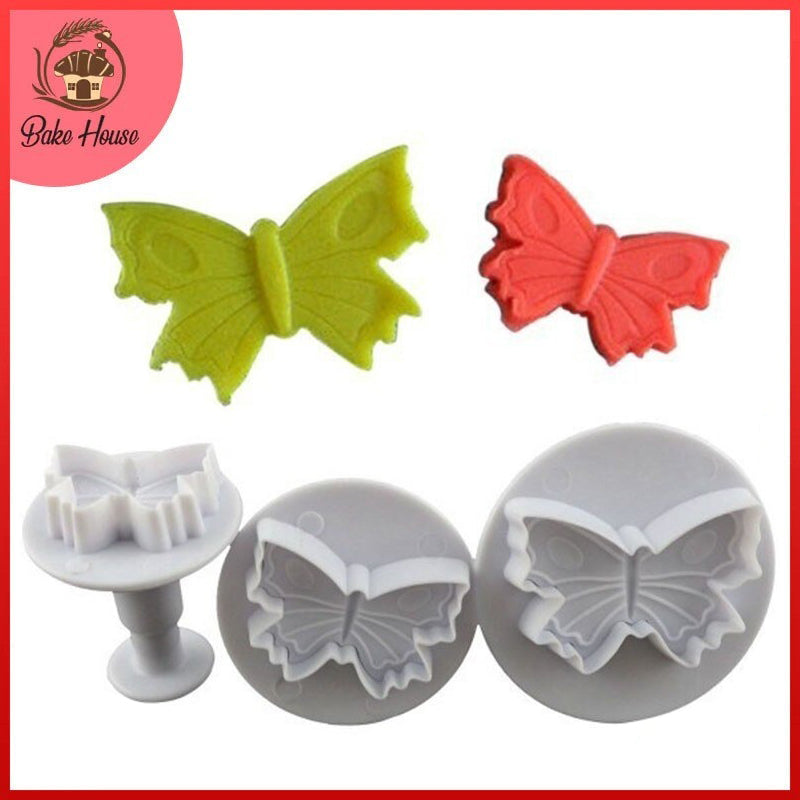 Butterfly Fondant & Cookie Plunger Cutter 3Pcs Set