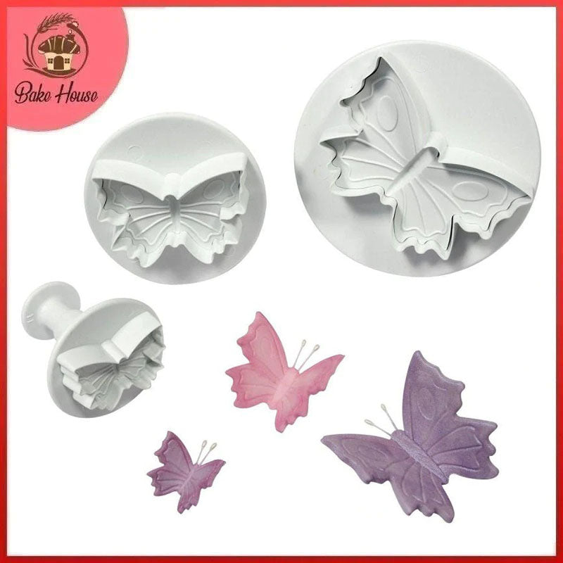 Butterfly Fondant Plunger Cutter 3Pcs Set Large