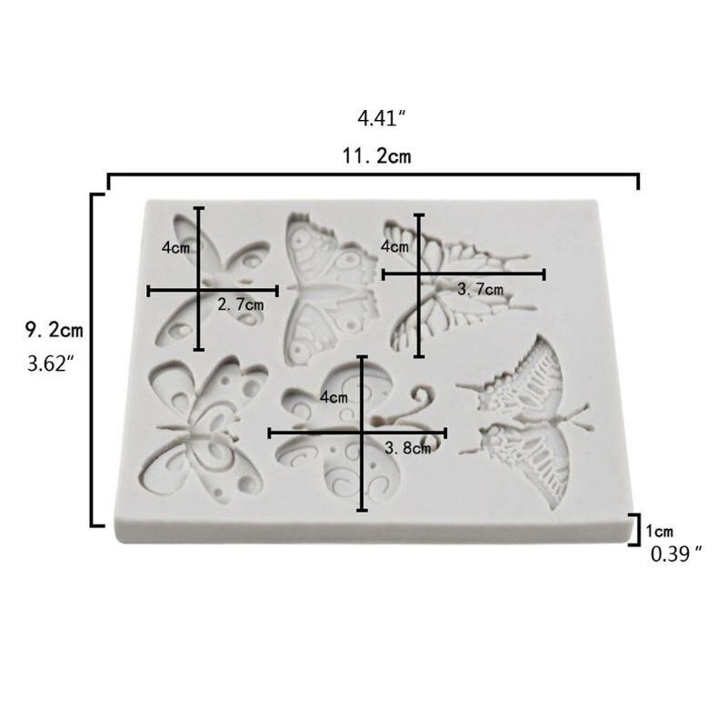 Butterfly Silicone Fondant Cake Border Mold 6 Cavity
