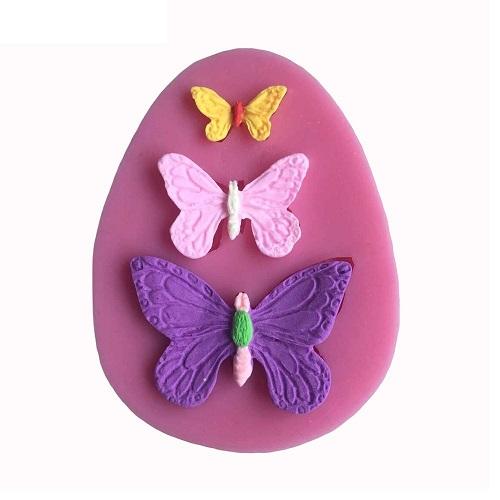 Butterfly Silicone Fondant Mold 3 Cavity