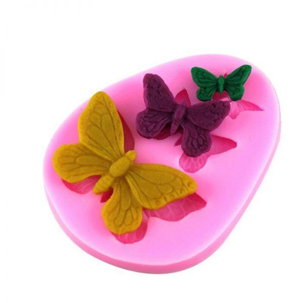 Butterfly Silicone Fondant Mold 3 Cavity