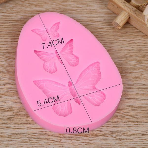 Butterfly Silicone Fondant Mold 3 Cavity