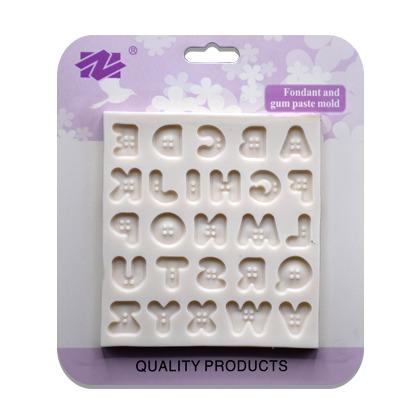 Button Style A To Z Alphabet Silicone Fondant Mold
