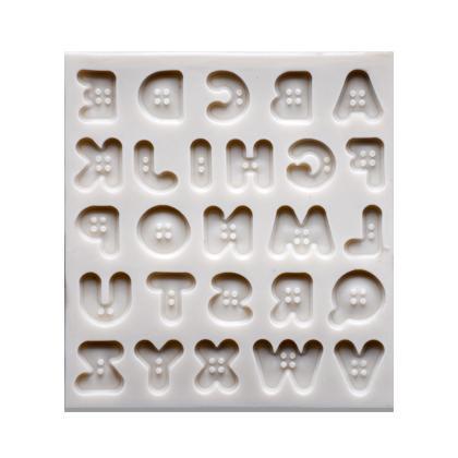 Button Style A To Z Alphabet Silicone Fondant Mold