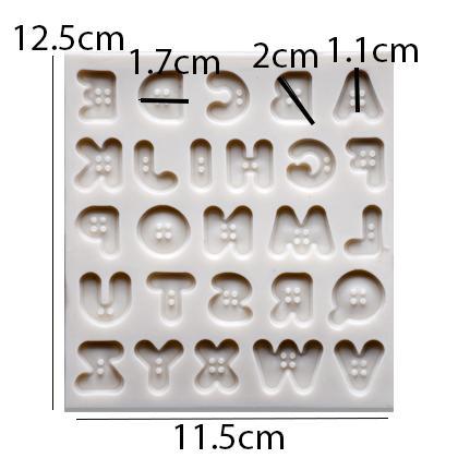 Button Style A To Z Alphabet Silicone Fondant Mold