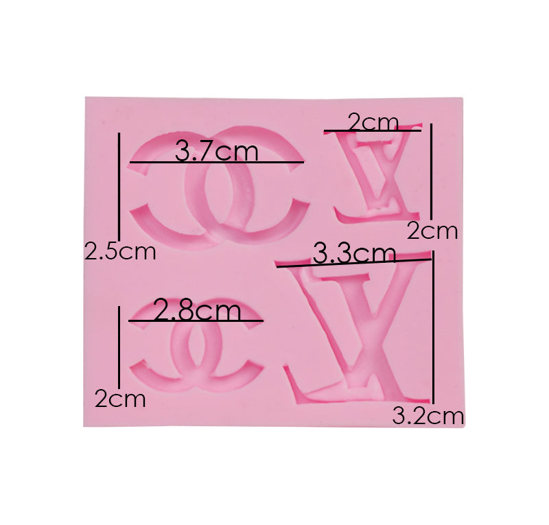 CHANEL & LV Brands Logos Silicone Fondant & Chocolate Mold 4 Cavity