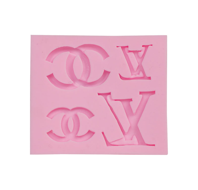 CHANEL & LV Brands Logos Silicone Fondant & Chocolate Mold 4 Cavity