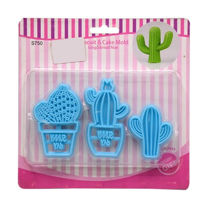 Cactus Fondant And Cookie Cutter 3Pcs Set