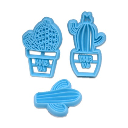 Cactus Fondant And Cookie Cutter 3Pcs Set