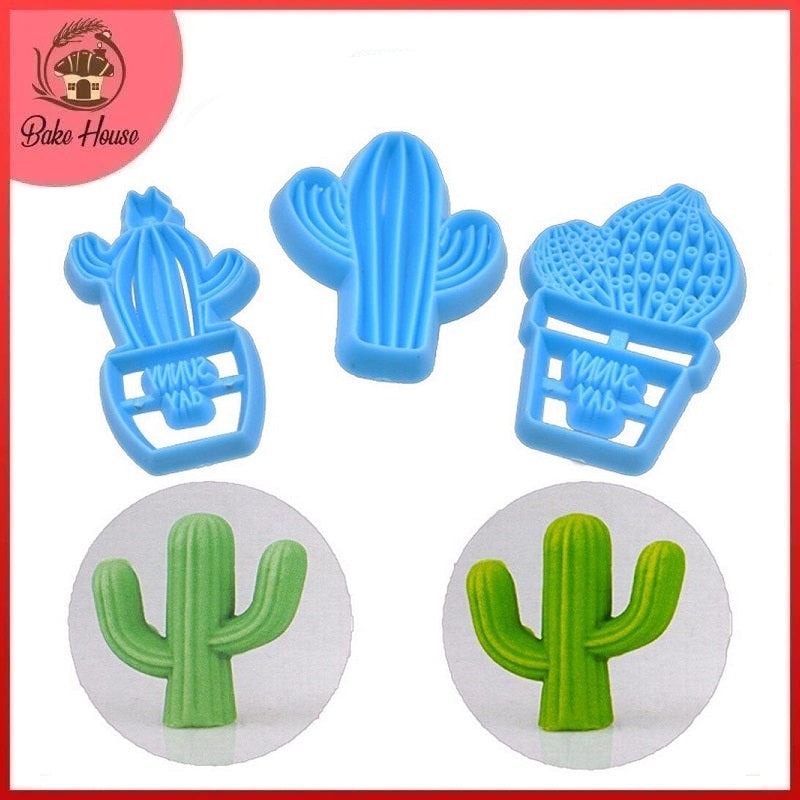 Cactus Fondant And Cookie Cutter 3Pcs Set