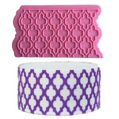 Cake Border Silicone Fondant Mold Pink