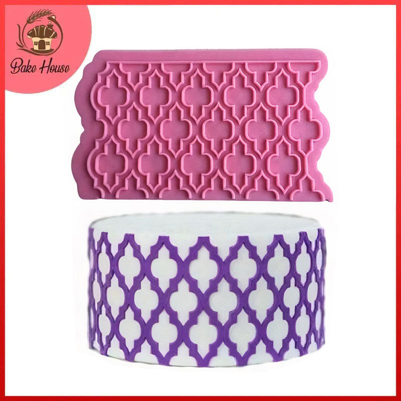 Cake Border Silicone Fondant Mold Pink