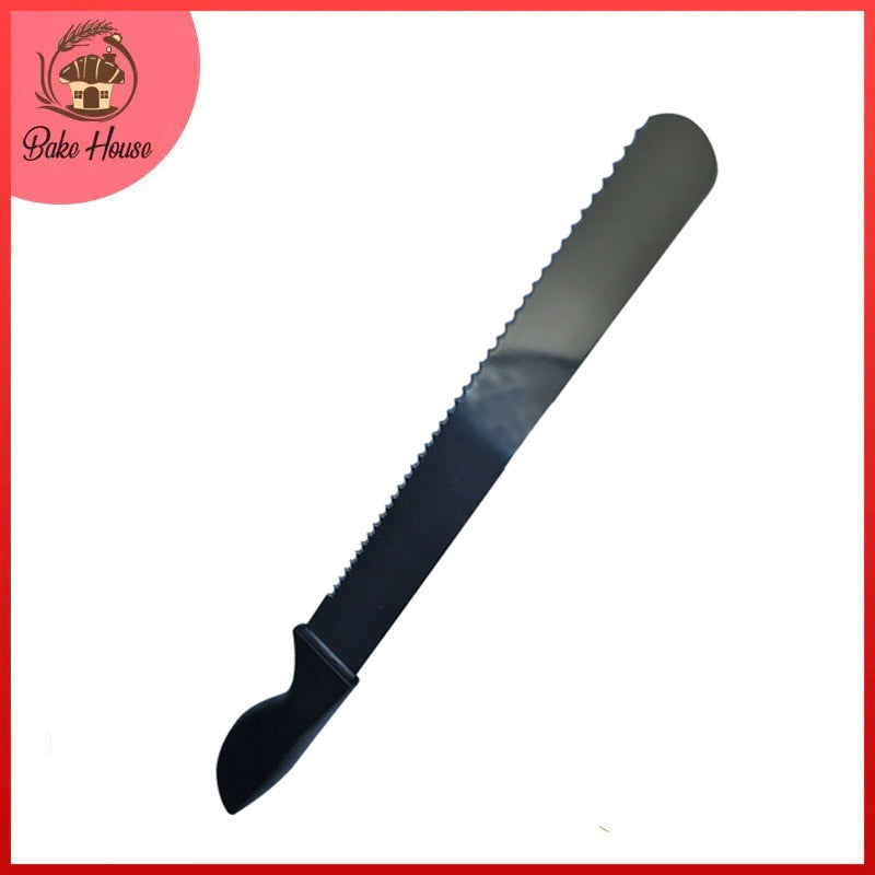 Cake Cutting Knife Steel With Black Handle Large