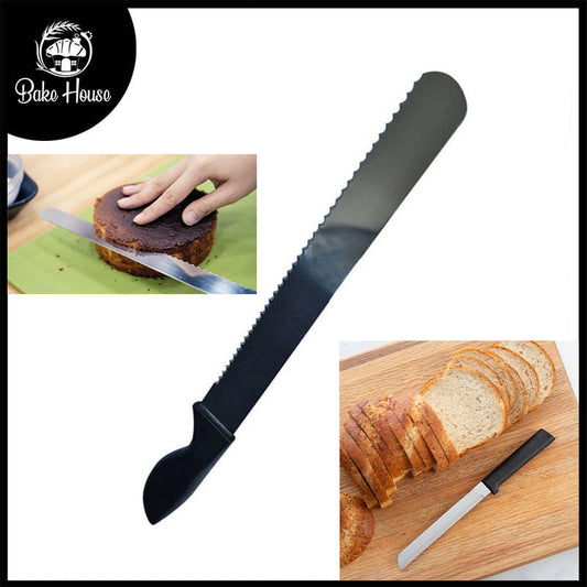 Cake Cutting Knife Steel With Black Handle Medium