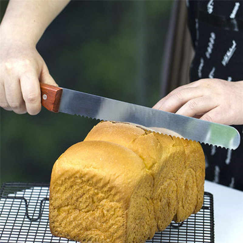 Cake Cutting Knife Steel With Wood Handle Medium