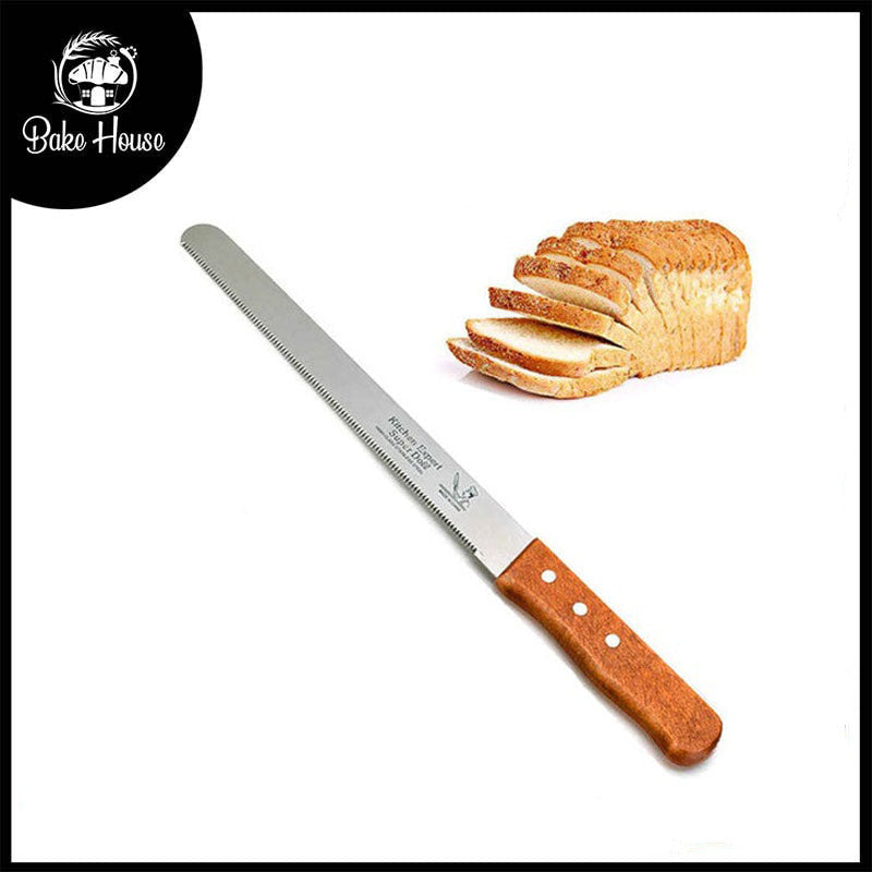 Cake Cutting Knife Steel With Wood Handle 11.5 Inch