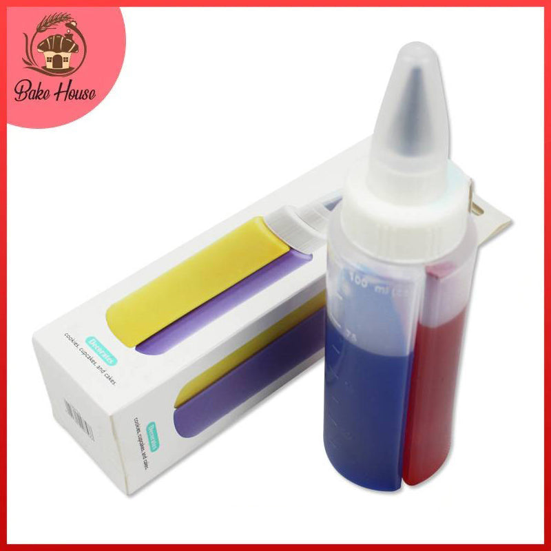 Cake Double Decorator Bottle Plastic Stainless Steel Nozzle