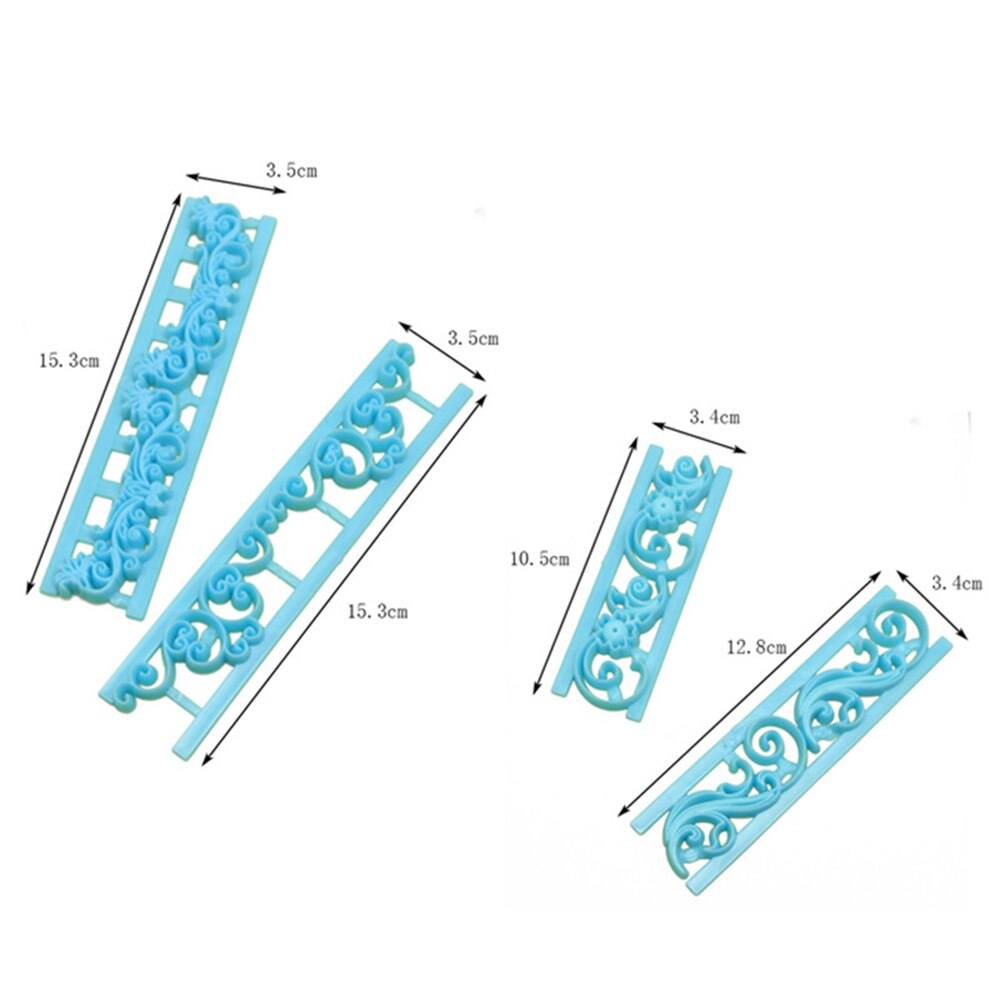 Cake Flower Lace Border Fondant Mold 4Pcs Set